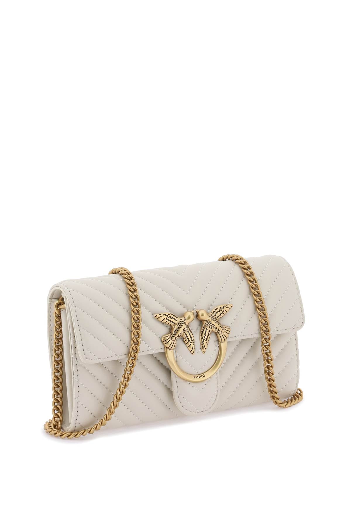 Pinko Love Bag One Wallet Chevron Mini Bag   White