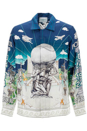 Casablanca Silk Shirt From Le Temple Du Sport.   Blue