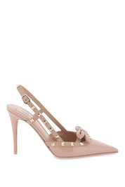 Valentino Garavani Rockstud Bow Slingback Pumps   Beige