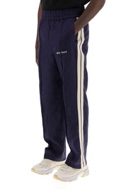 Palm Angels Linen Joggers With Side Stripes   Blue