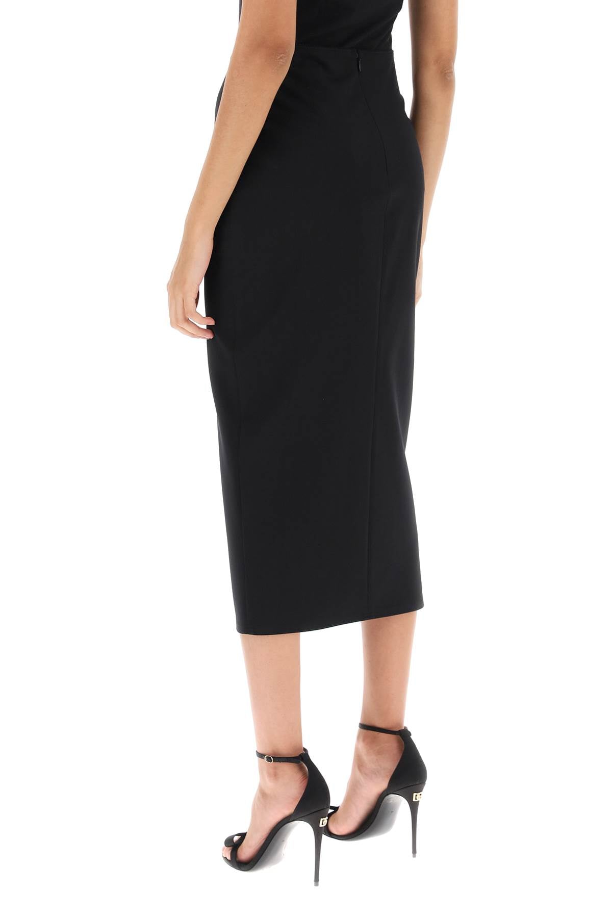 Dolce & Gabbana Milano Stitch Pencil Skirt   Black