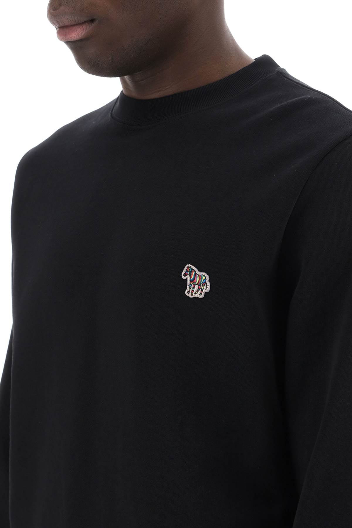 Ps Paul Smith Zebra Logo Sweatshirt With Zebra Logo   Black