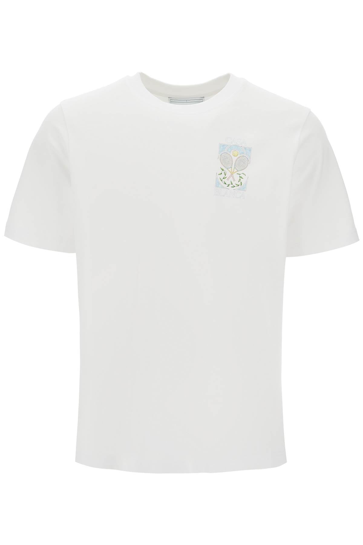 Casablanca Pastel Tennis T Shirt   White