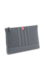 Thom Browne Wool 4 Bar Pouch   Grey