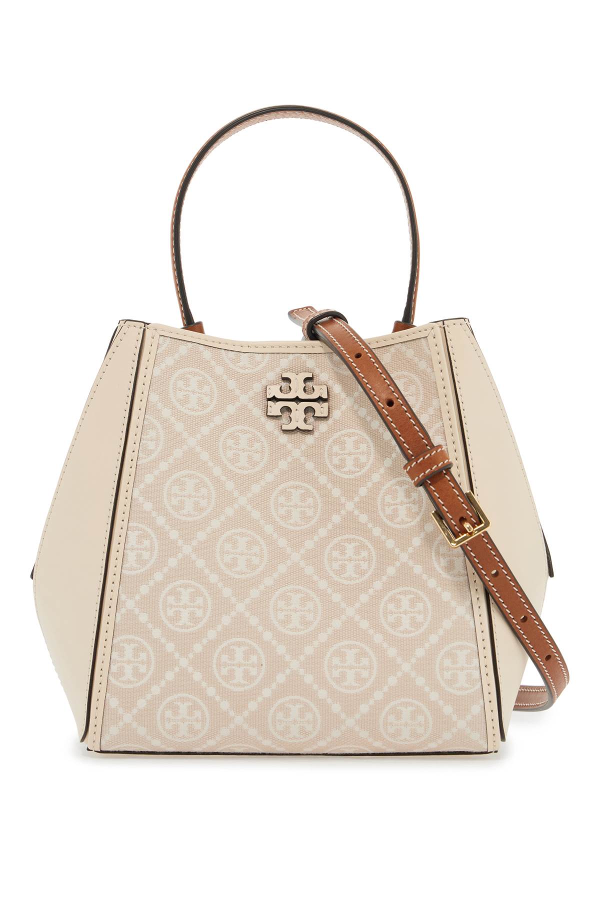 Tory Burch Mcgraw T Monogram Bucket Bag   Neutral