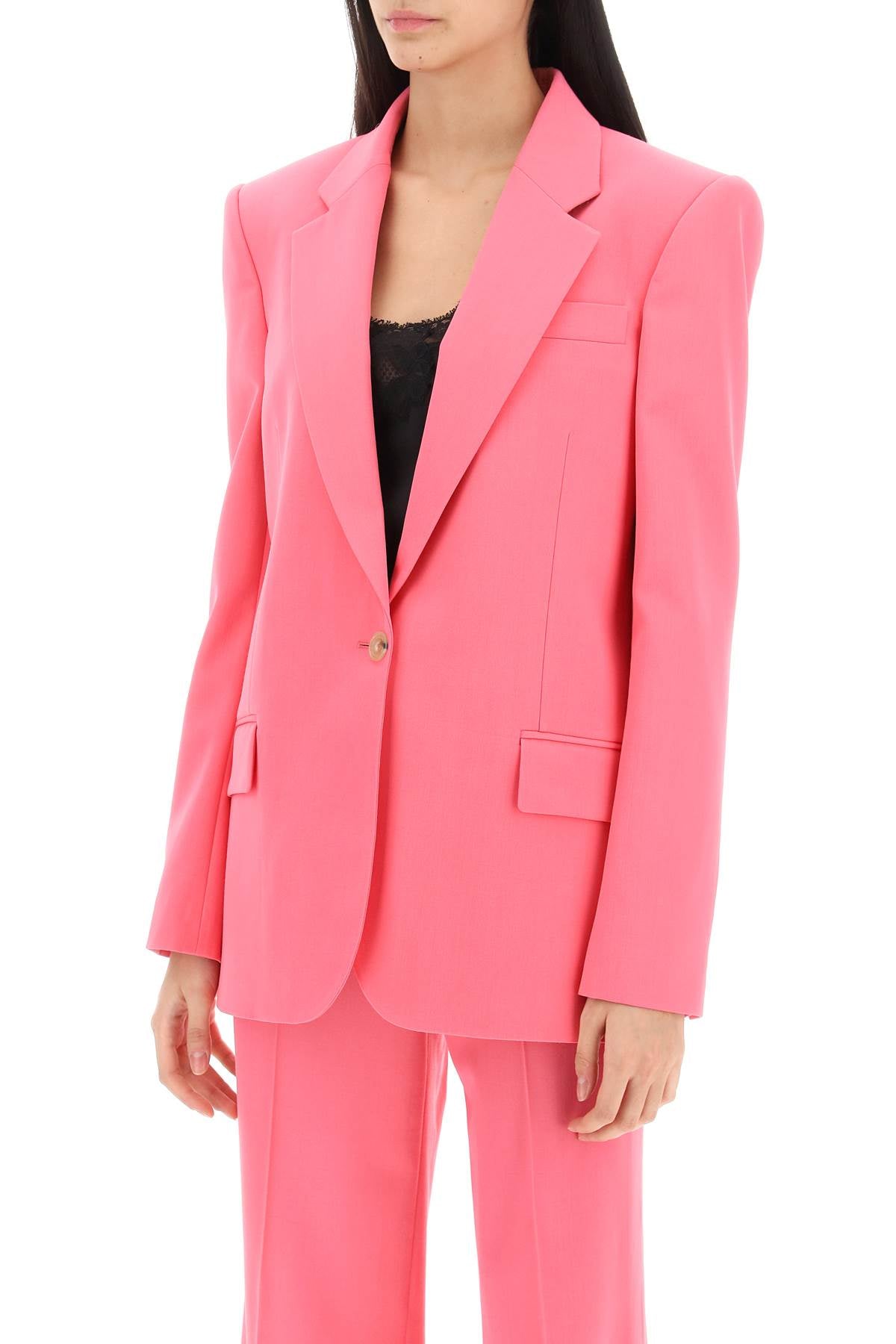 Stella Mc Cartney Blazer In Responsible Wool   Fuchsia