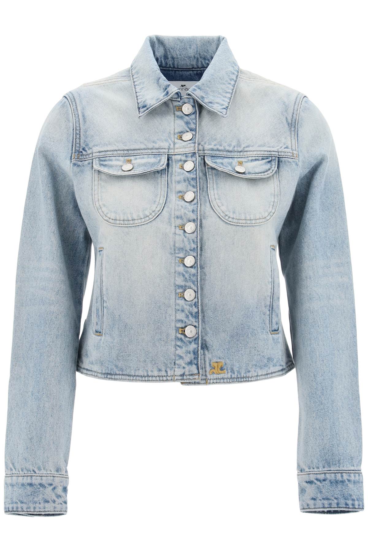 Courreges Denim Trucker Jacket For   Light Blue