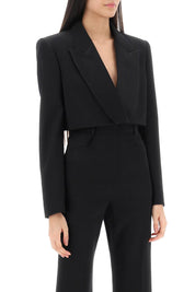 Alexander Mcqueen Cropped Tuxedo Jacket   Black