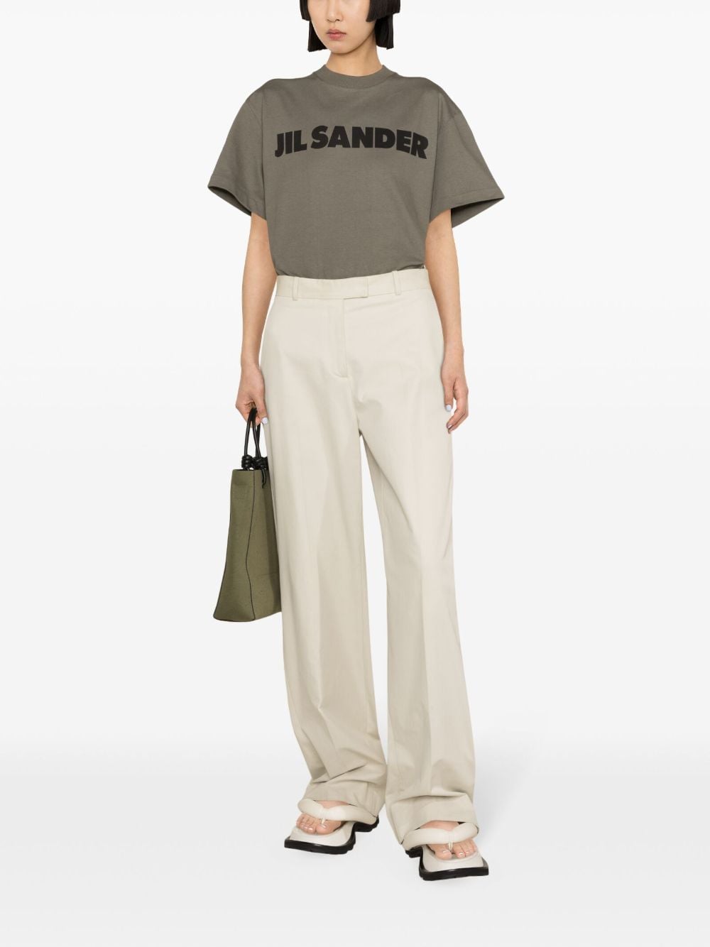 Jil Sander T Shirts And Polos   Kaki