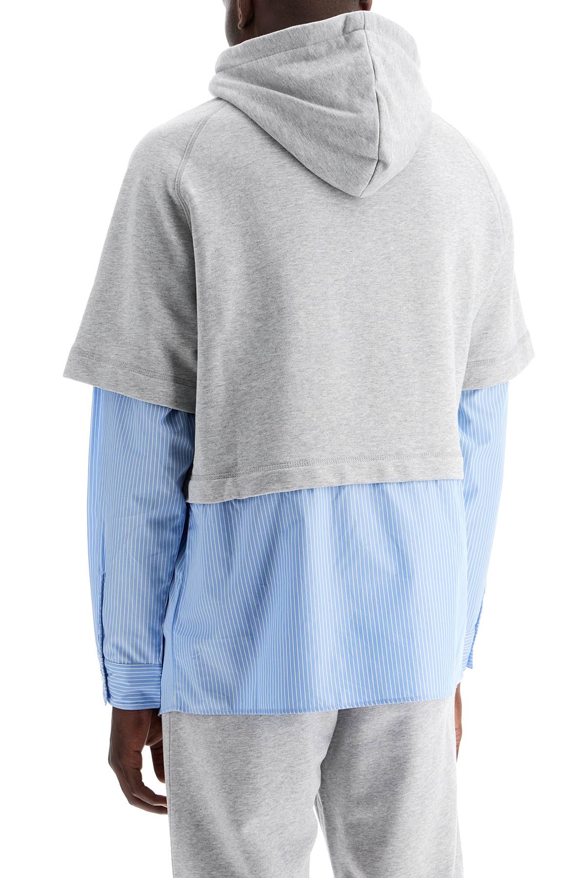 Moschino Hybrid Sweatshirt With Shirt Bottom   Grey