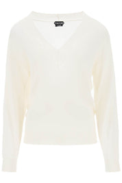 Tom Ford Sweater In Cashmere And Silk   White