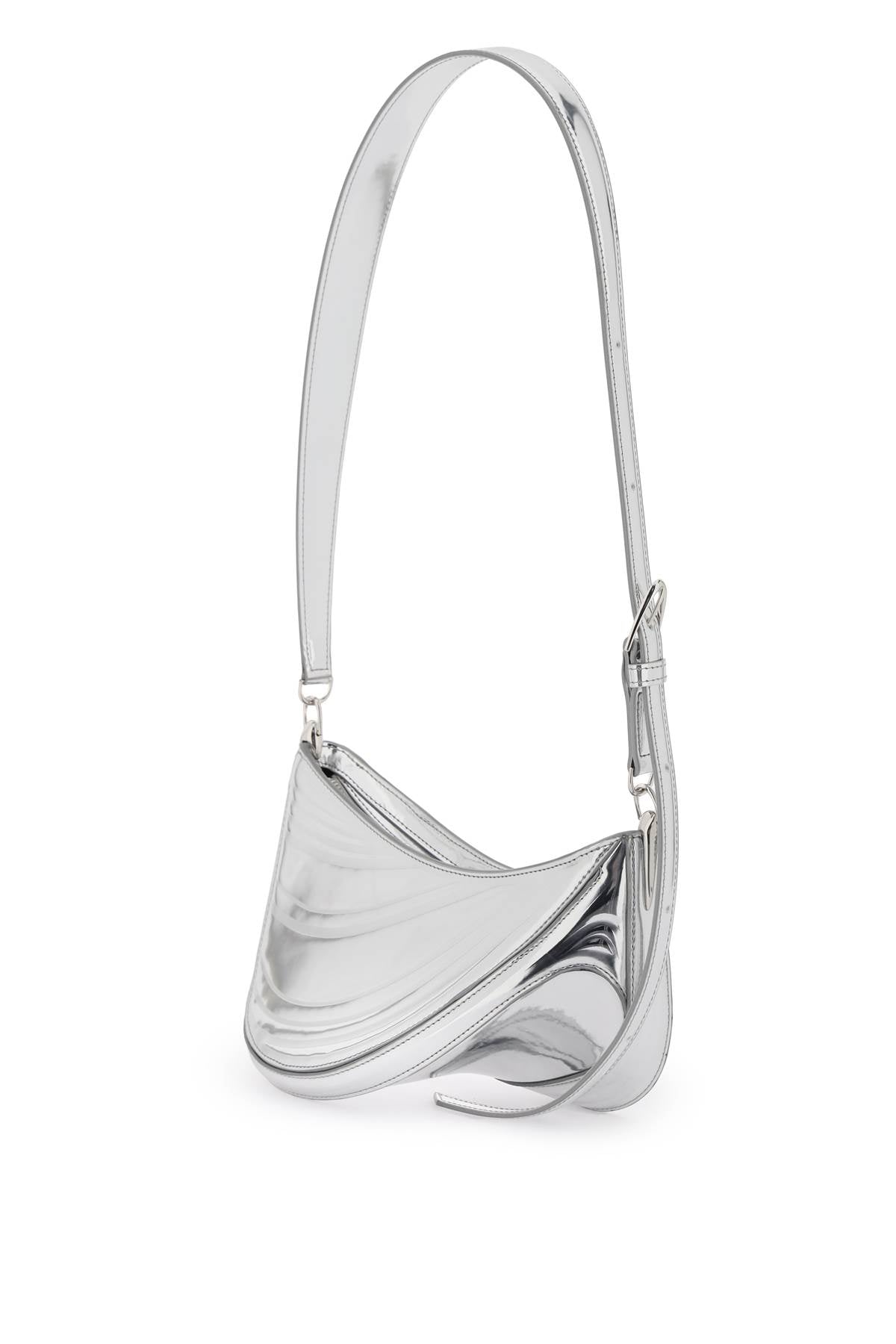 Mugler Small Spiral Curve 01 Bag   Silver