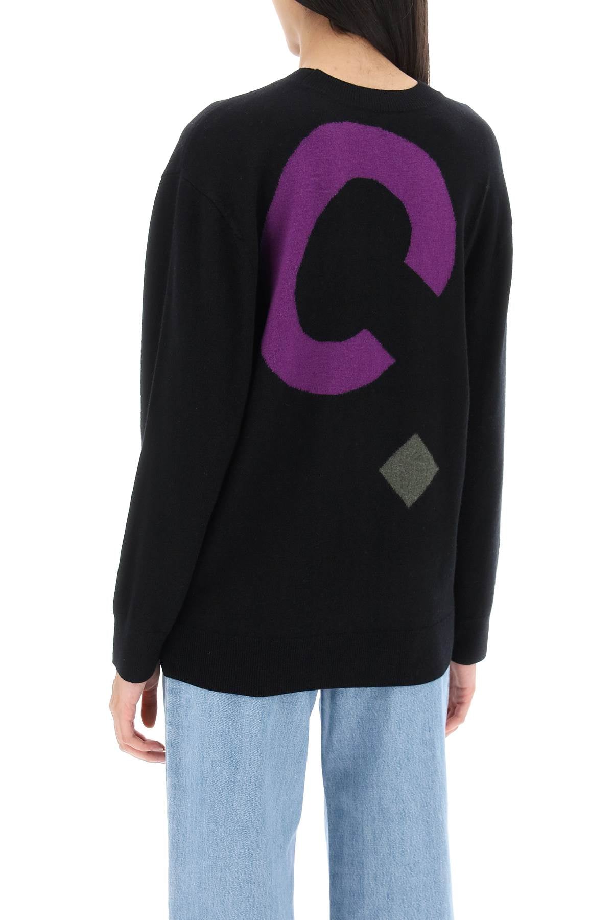 A.P.C. Sweater In Virgin Wool With Logo Pattern   Black