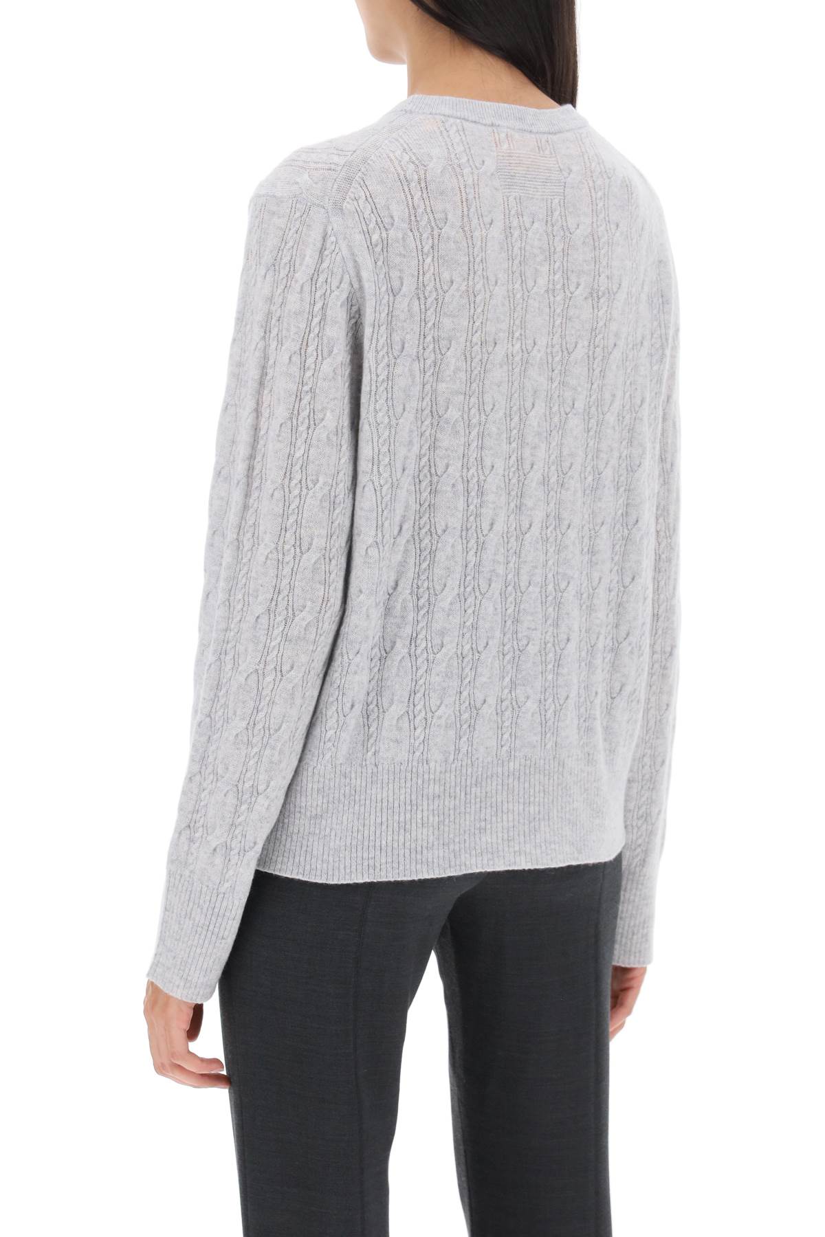 Guest In Residence Twin Cable Cashmere Sweater   Grey