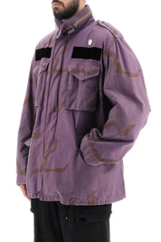 Oamc Field Jacket In Cotton With Camouflage Pattern   Purple