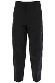 Lemaire Cotton And Silk Carrot Pants For Men   Black