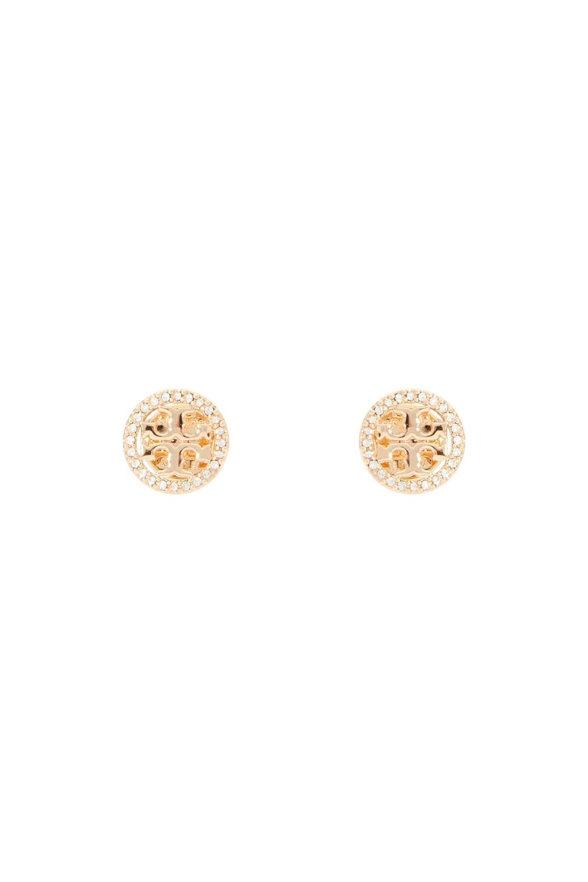 Tory Burch Miller Pavé Stud Earrings   Gold