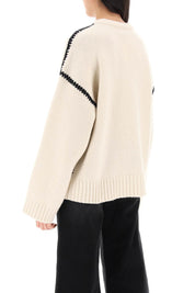 Toteme Sweater With Contrast Embroideries   Neutral