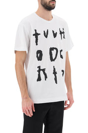 Comme Des Garcons Homme Plus Artwork Print T Shirt   White