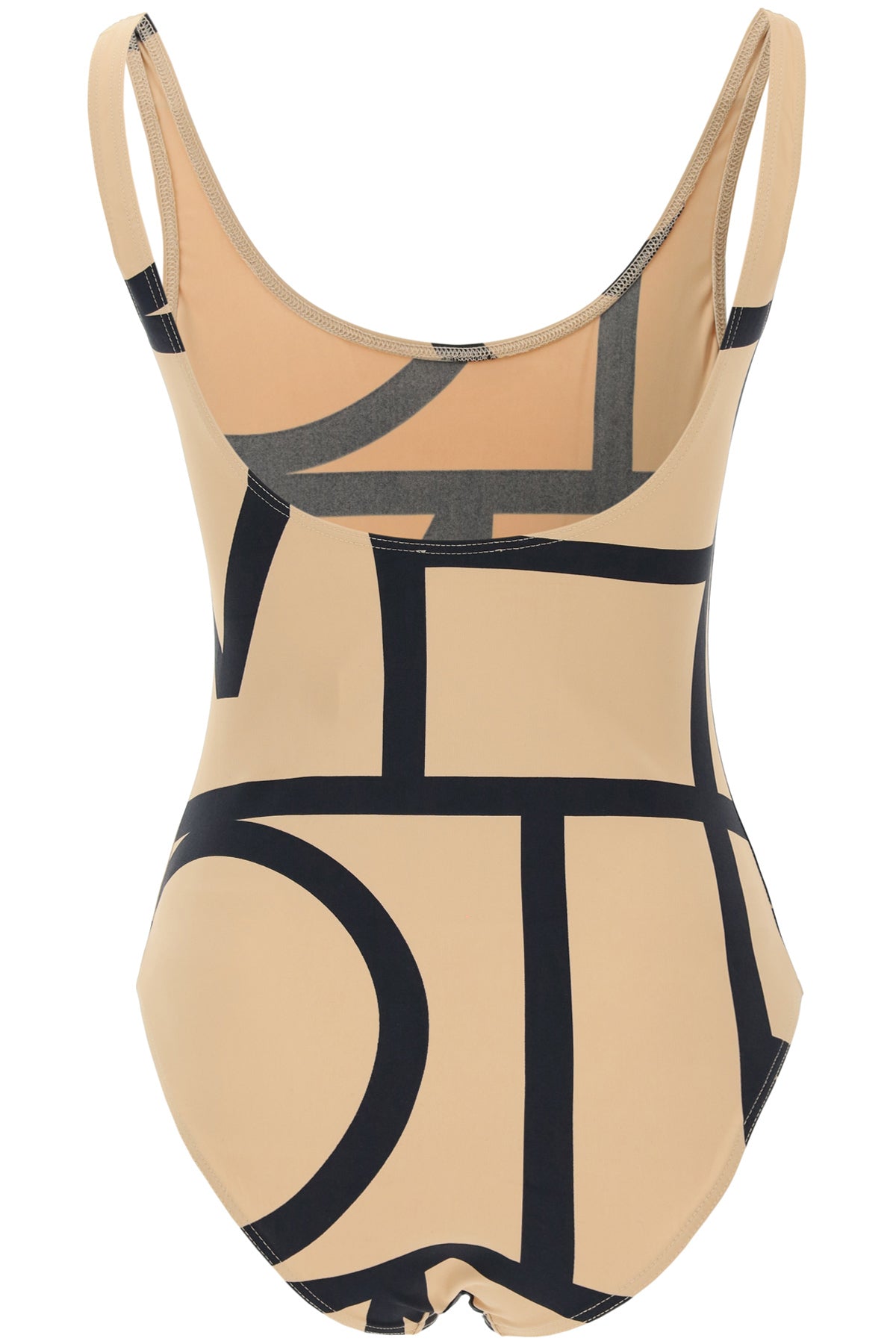 Toteme One Piece Monogram Swimsuit   Beige