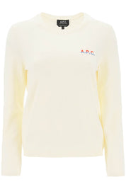 A.P.C. 'Albane' Crew Neck Cotton Sweater   White