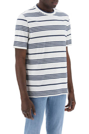 Brunello Cucinelli Striped Crewneck T Shirt   White