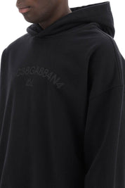 Dolce & Gabbana Hooded Sweatshirt With Logo Print   Black