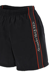 Alexander Mcqueen Swimtrunks With Logo Selvedge   Black