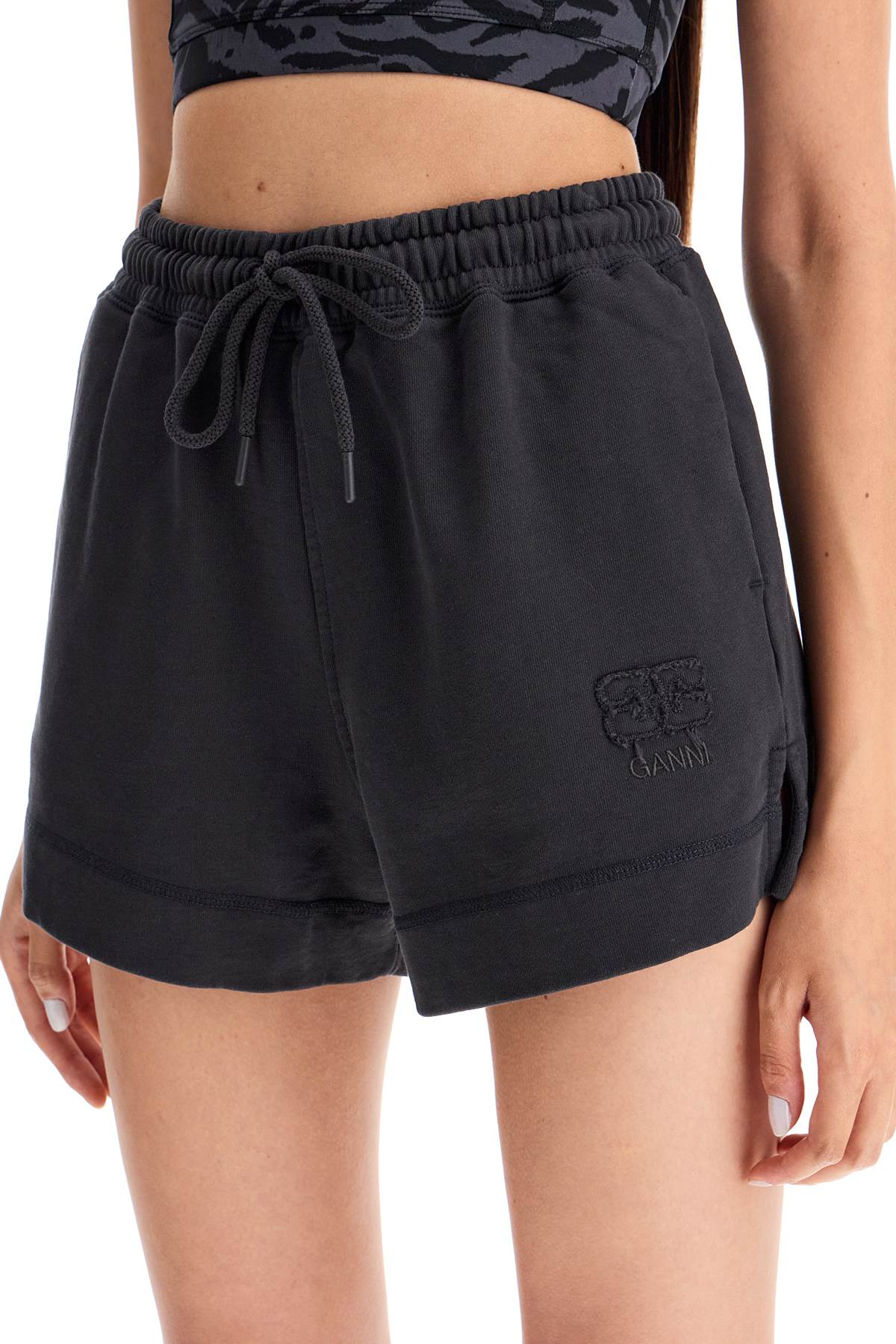 Ganni Sweatshirt Fabric Shorts   Grey