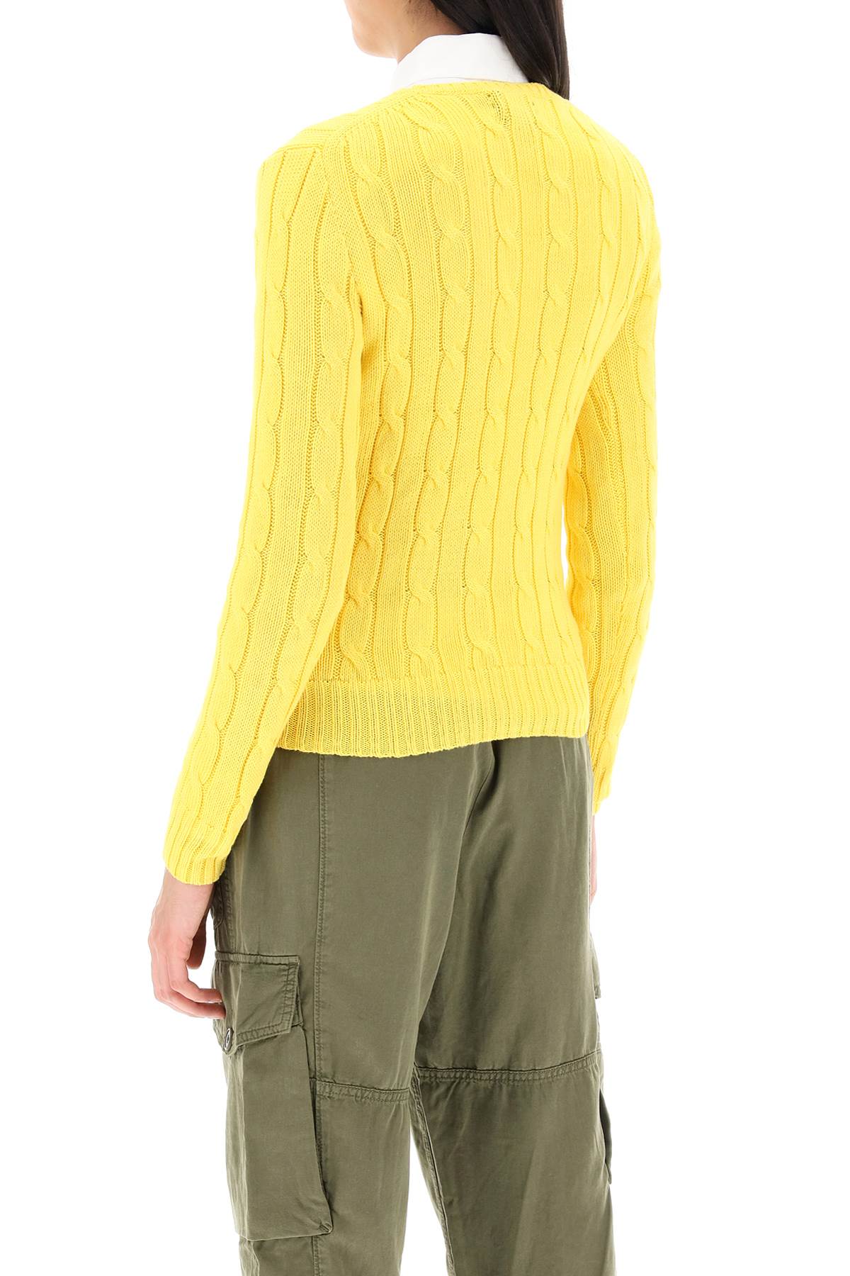 Polo Ralph Lauren Cable Knit Cotton Sweater   Yellow