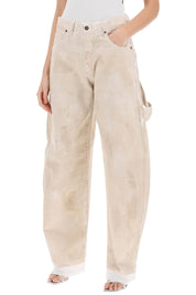 Darkpark Audrey Marble Effect Cargo Jeans   Beige