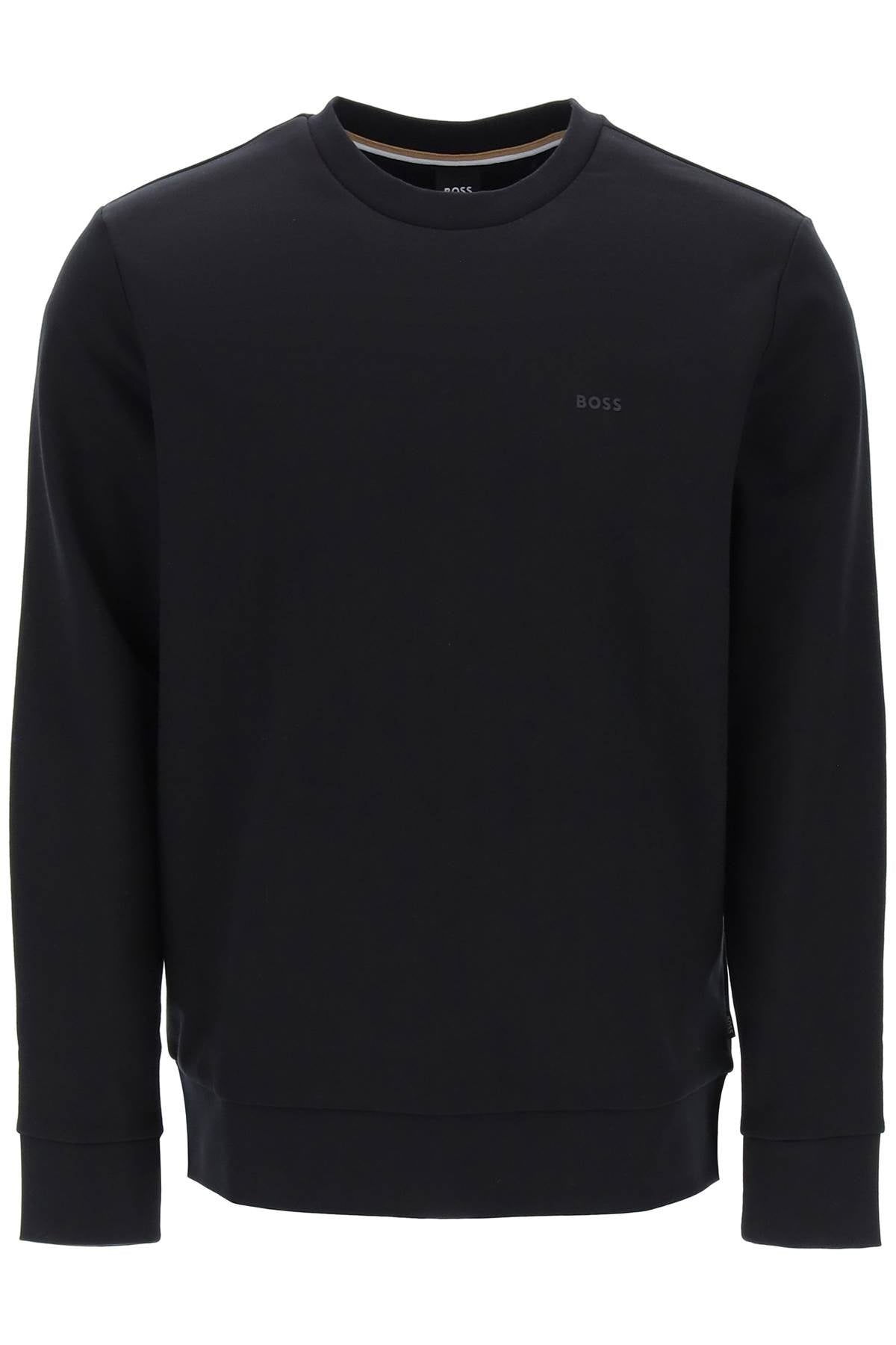 Boss French Terry Crewneck Sweatshirt   Black