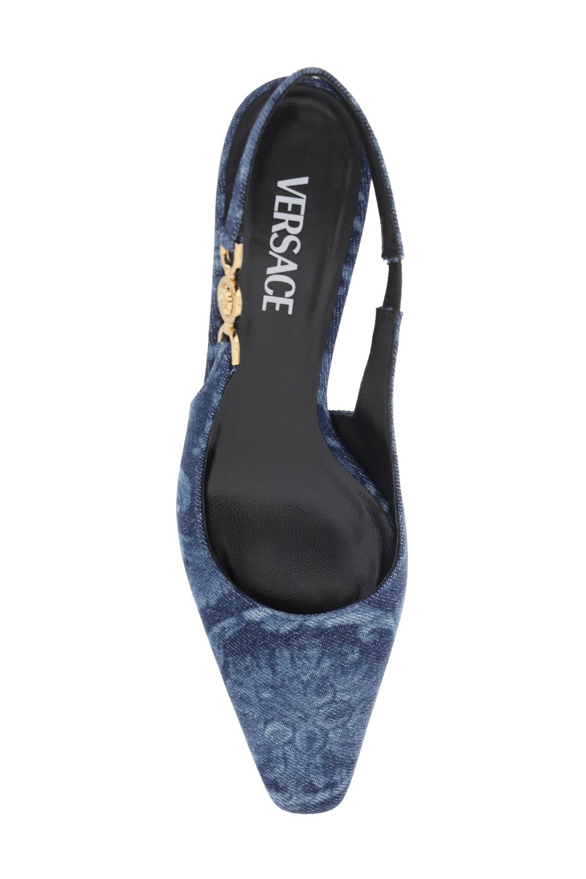 Versace Medusa '95 Barocco Slingback Pumps   Blue