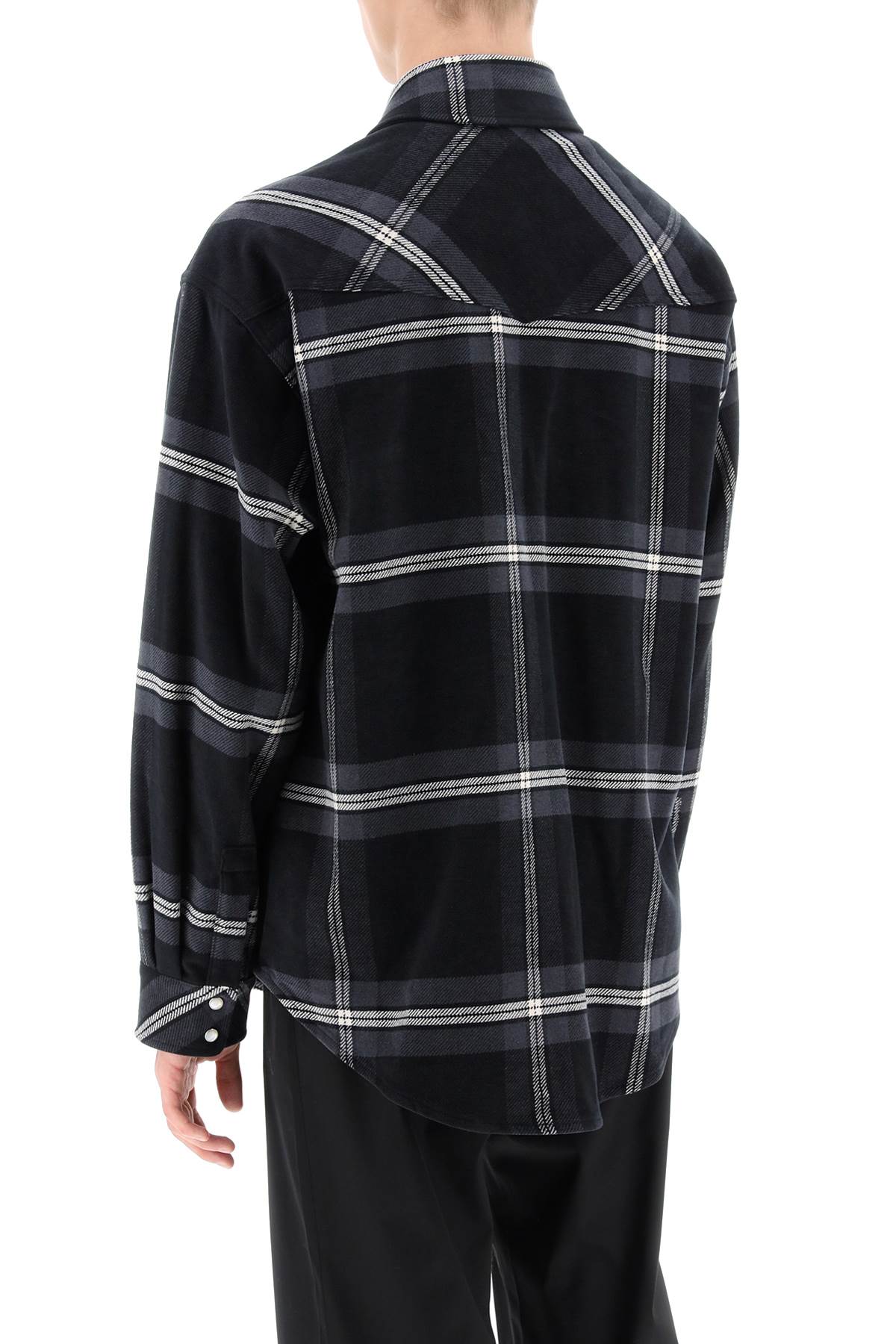 Palm Angels Check Flannel Overshirt   Grey