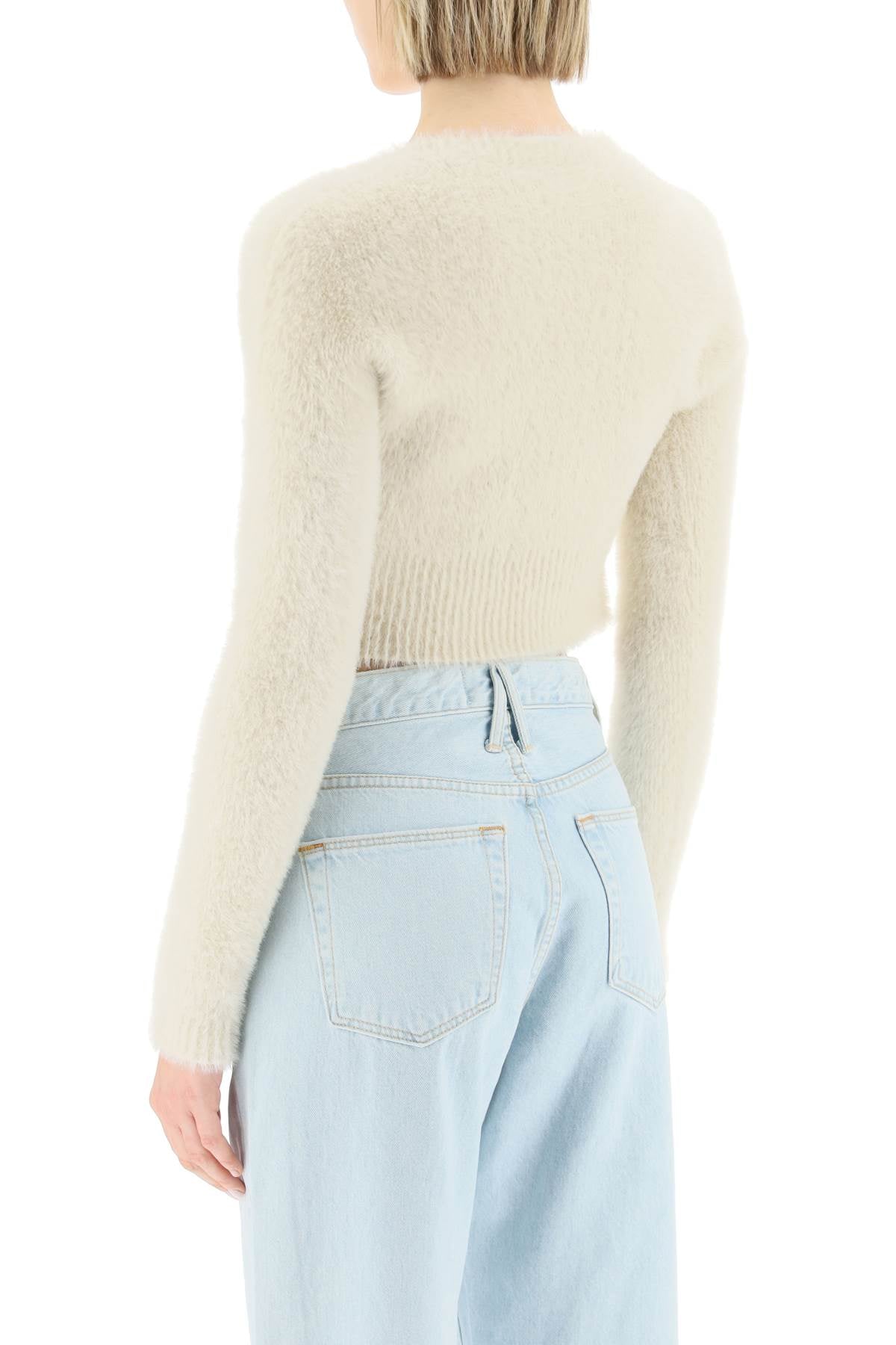 Jacquemus La Maille Neve Cropped Top   Beige