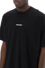 Dsquared2 Slouch Fit T Shirt With Logo Print   Black