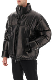 Alexander Mcqueen Quilted Leather Puffer Jacket   Black