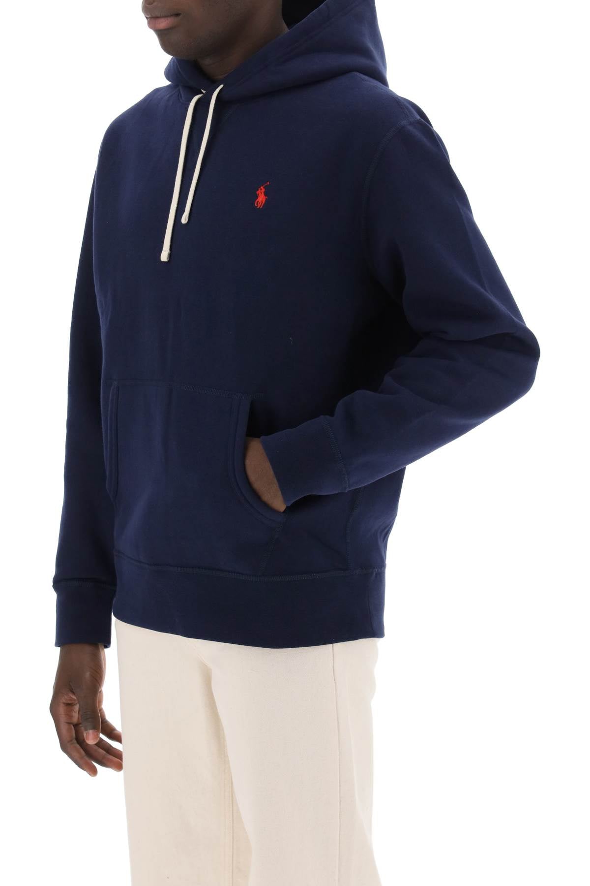 Polo Ralph Lauren Hoodie In Fleece Back Cotton   Blue