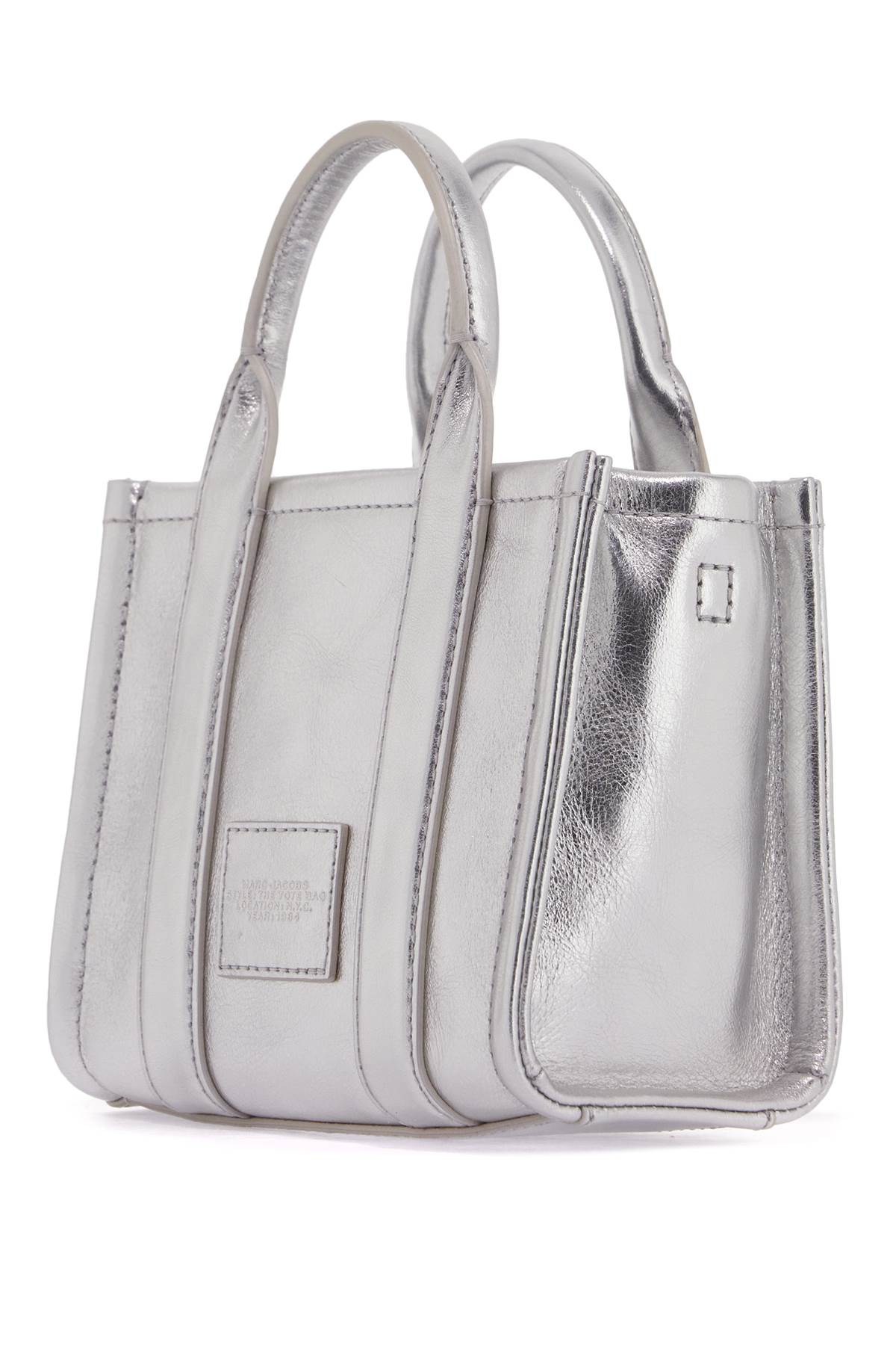 Marc Jacobs The Metallic Leather Crossbody Tote Bag     Silver