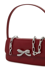 Self Portrait Smooth Leather Baguette Handbag   Red