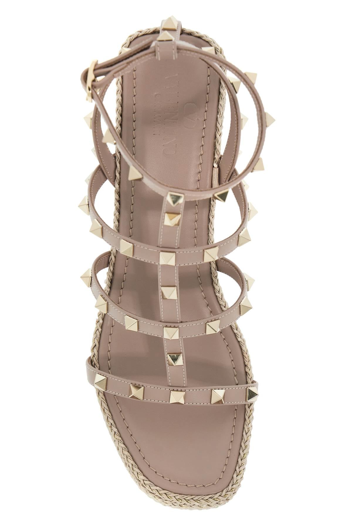 Valentino Garavani Rockstud Wedge Sand   Neutral