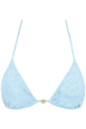 Versace Baroque Bikini Top   Light Blue