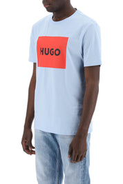 Hugo Dulive T Shirt With Logo Box   Light Blue