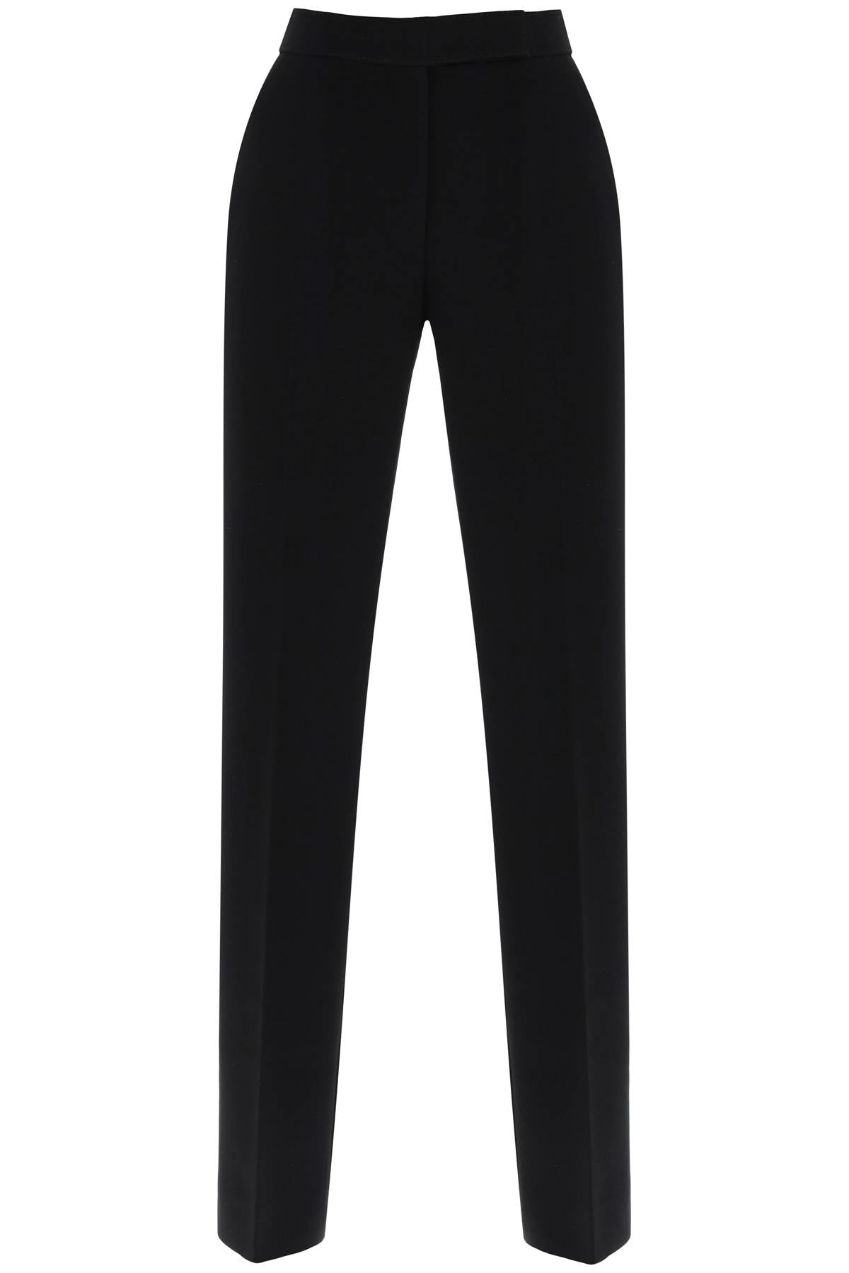 Tory Burch Straight Leg Pants In Crepe Cady   Black