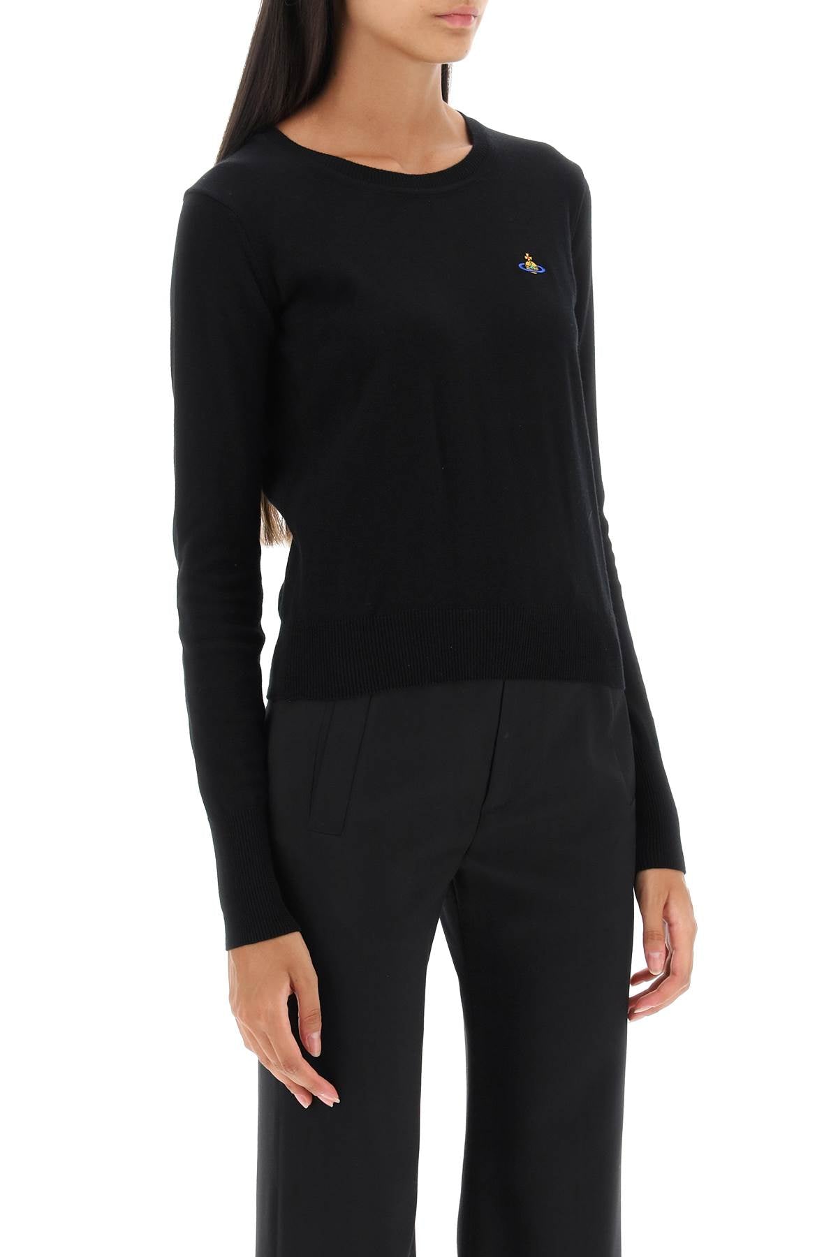 Vivienne Westwood Embroidered Logo Pullover   Black