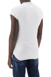 Dsquared2 Choke Fit Ribbed T Shirt   White