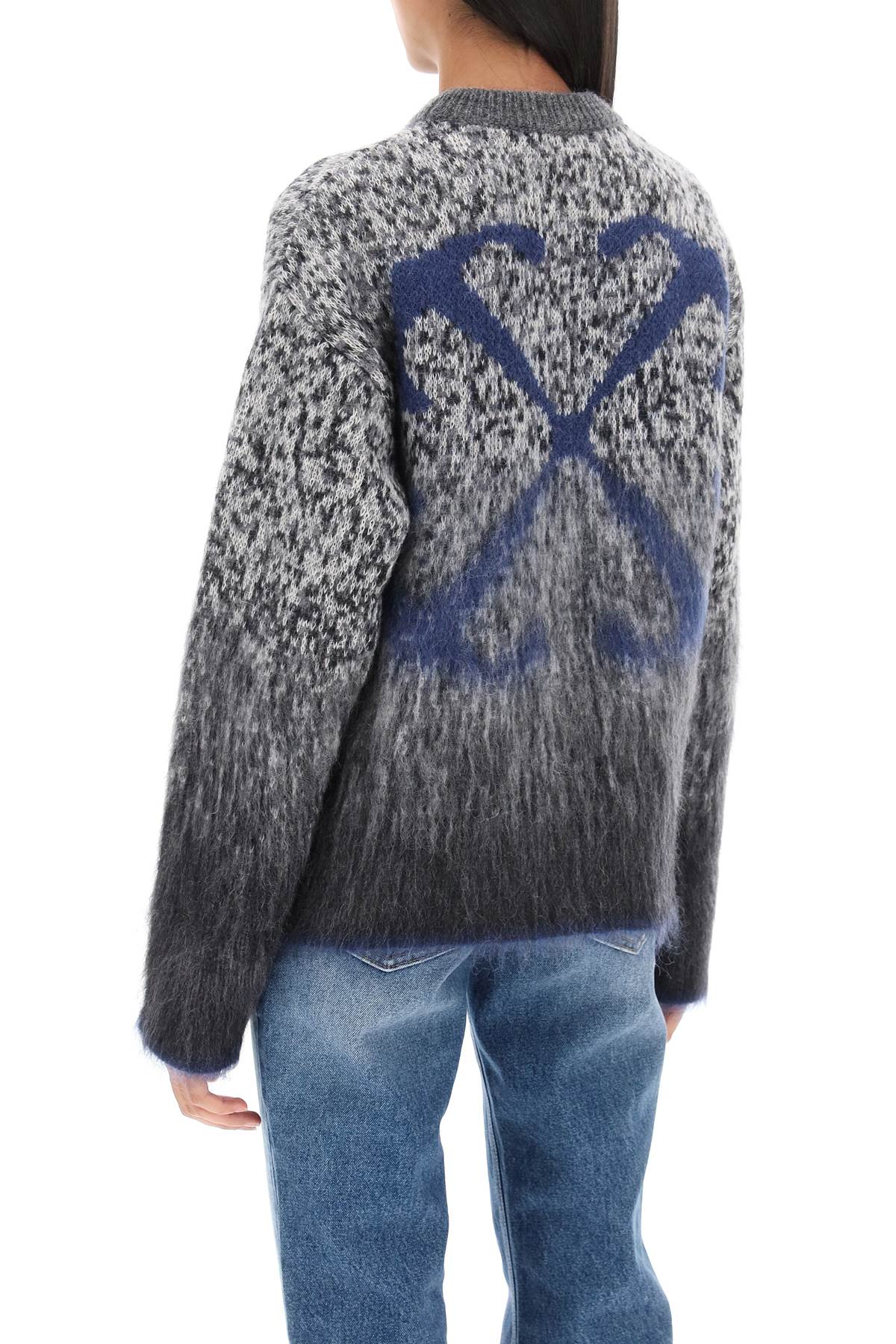 Off White Arrow Mohair Sweater   Grey