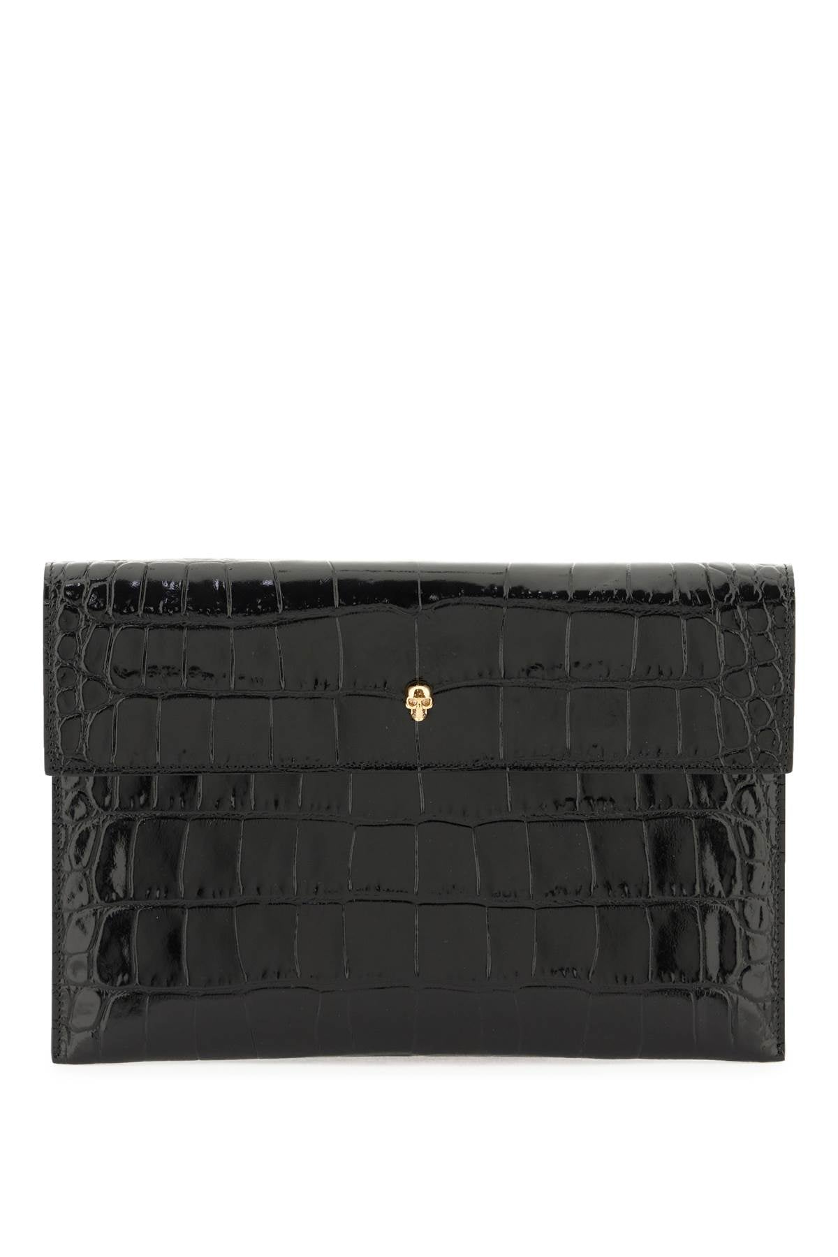 Alexander Mcqueen Skull Envelope Pouch   Black