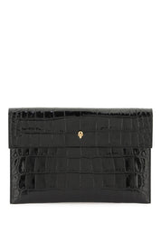 Alexander Mcqueen Skull Envelope Pouch   Black