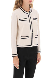 Tory Burch Kendra Merino Wool Cardigan   White